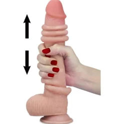 Dildo liukuvalla iholla 17,5 cm