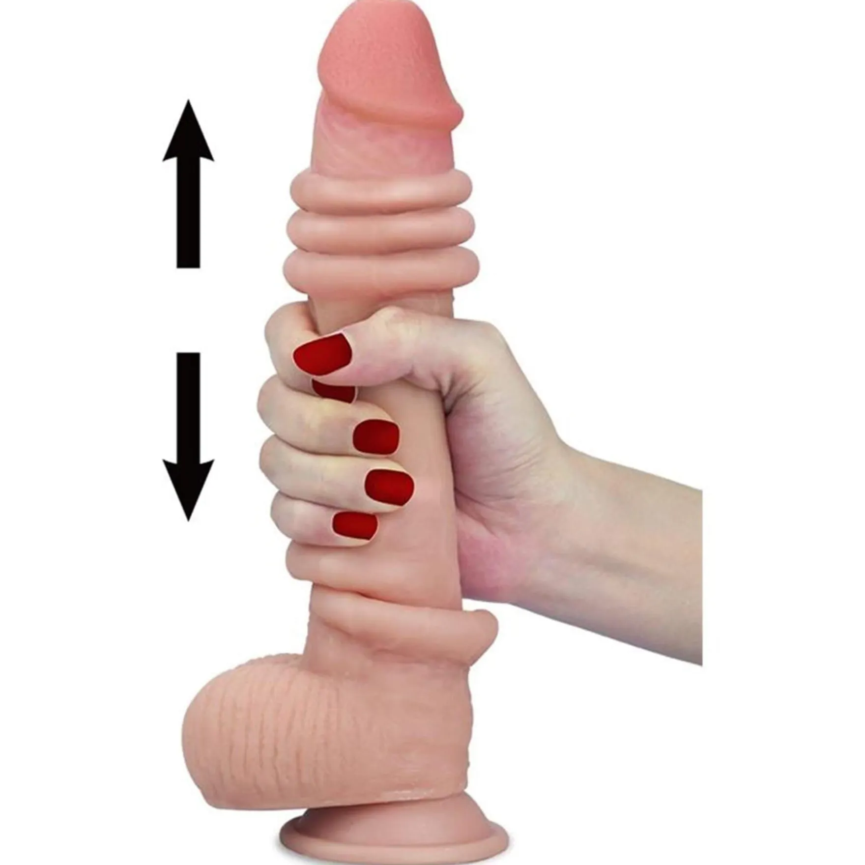 Dildo liukuvalla iholla 17,5 cm