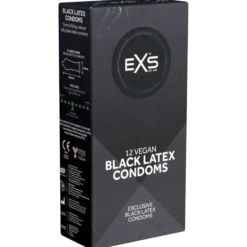 EXS Black Latex mustat kondomit 12 kpl