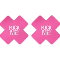 Nännisuojat, musta/pinkit "Fuck me"