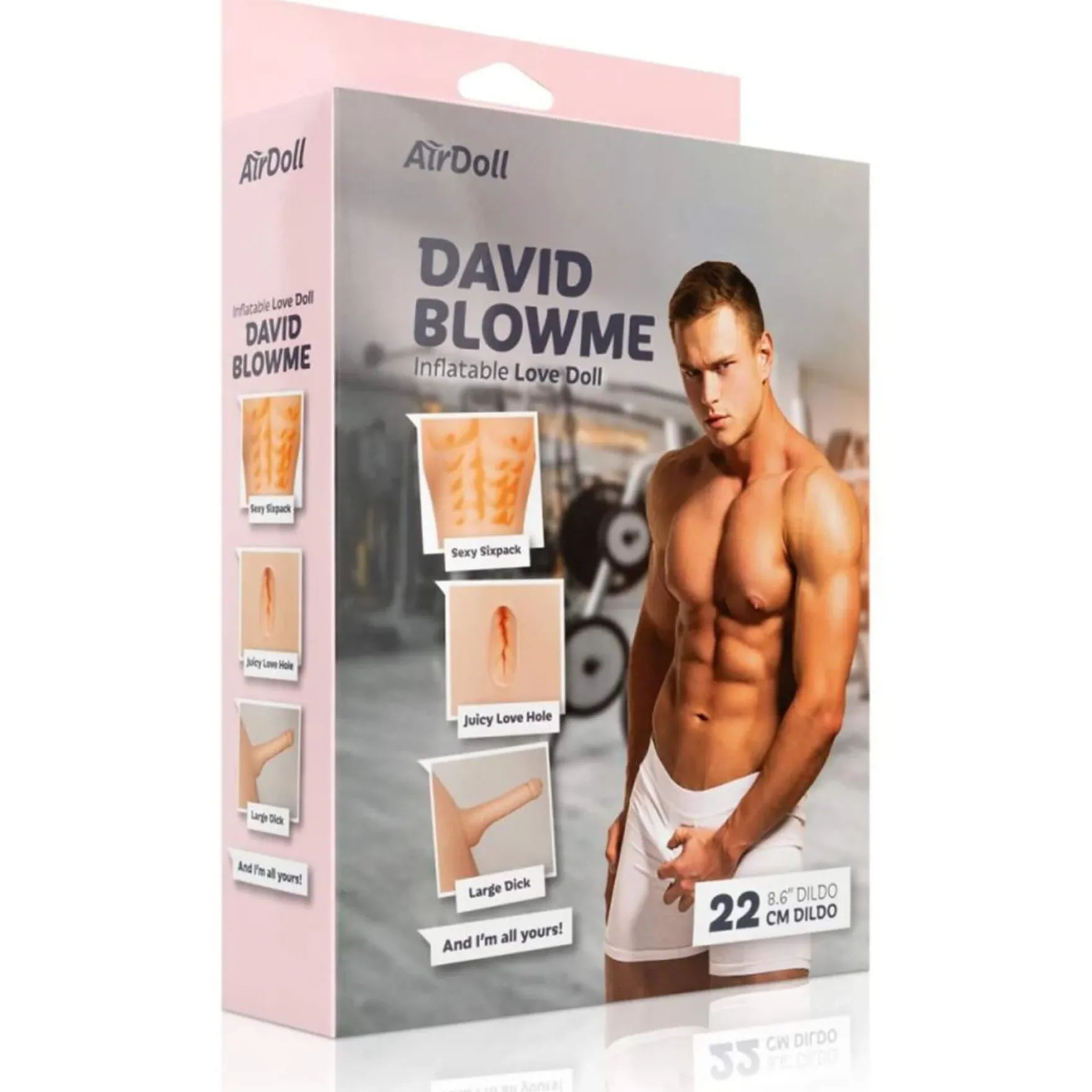 Pumpattava miesnukke David Blowme