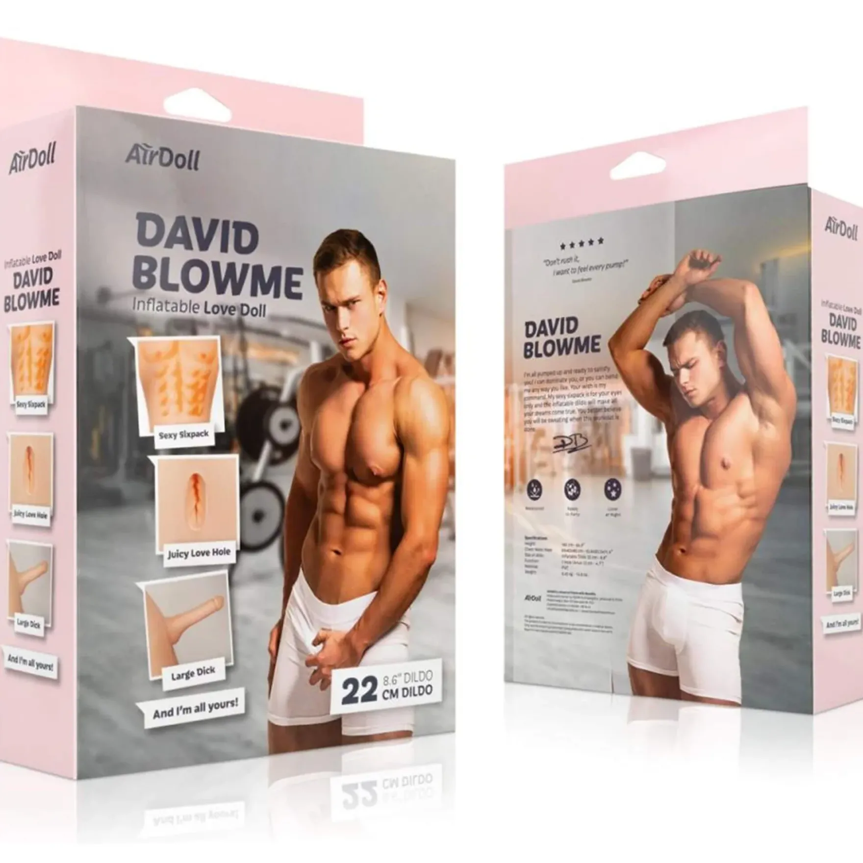 Pumpattava miesnukke David Blowme