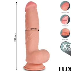 Realistinen dildo kolmikerroksisella rakenteella 24 cm