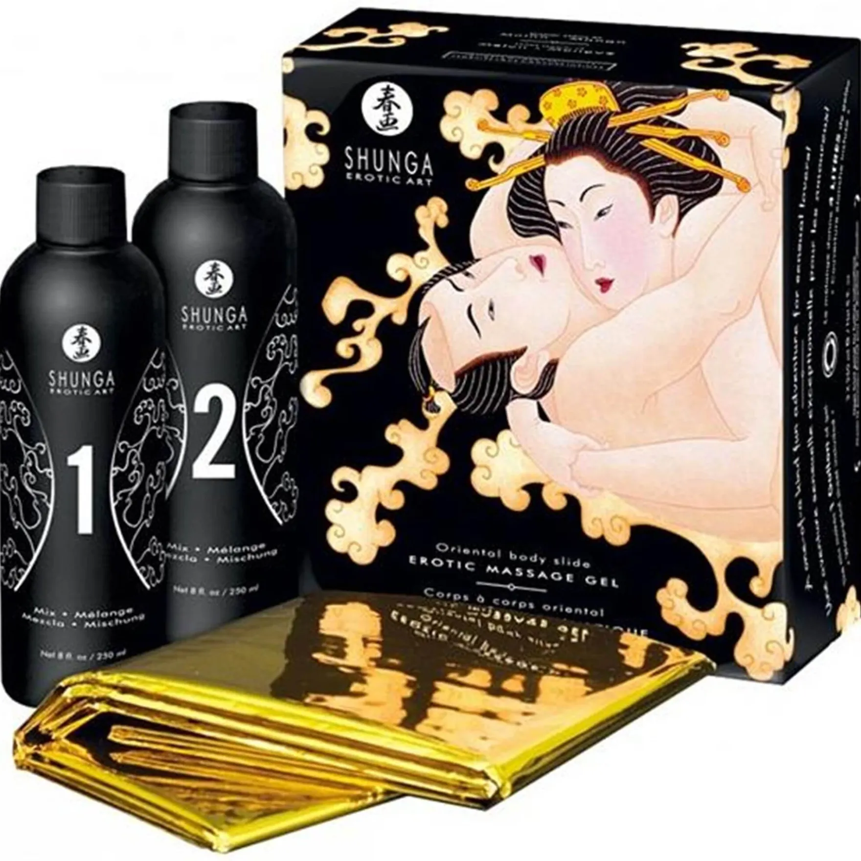 Shunga - Kokovartalohierontasetti, mansikat & shampanja