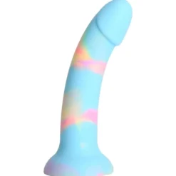 Värikäs dildo imukupilla